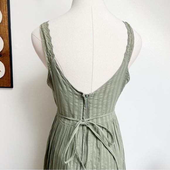 Vintage 90s Green Embroidered Sun Dress size 6 small - Picture 4 of 9